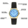thumbnail image 3 of Bandini Mens Glow Watch - Leather Rally Strap - 38mm Analog Men's Easy to Read Watch with Light, Light Up Watches, Quartz, White Dial, Big Numbers, Glow in Dark Hands - Gold Tone / Black and Yellow, 3 of 6