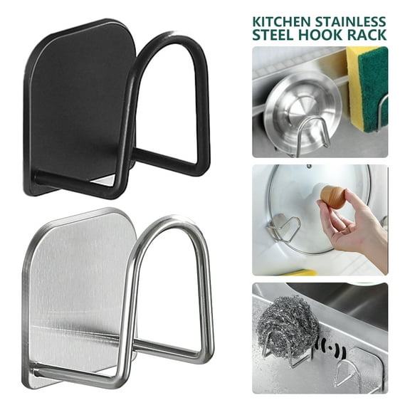 Sponge Holders for Kitchen Sink, Stainless Steel Strong Adhesive Small Sponge Holder, Premium Rust Proof & Waterproof Kitchen Sink Caddy ,Save Sink Space