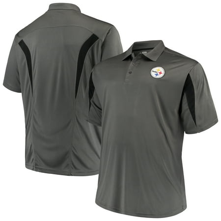 Men's Majestic Charcoal Pittsburgh Steelers Big & Tall Pieced Polo
