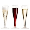 thumbnail image 4 of 100 Pack Plastic Champagne Flutes, 5 Oz Clear Plastic Toasting Glasses, Disposable Wedding Party Cocktail Cups, 4 of 7