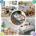 thumbnail image 4 of Pioneer Flower Floral Print Pattern Rectangle Tablecloth 60"x84",Waterproof Polyester Rectangle Table Cloth, Wipeable Spillproof Polyester Tablecloth for Dining, Camping, Indoor and Outdoor, 4 of 5