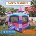 thumbnail image 6 of Pogo Crossover Inflatable Bounce House with Blower, Deluxe Pink Castle Kids Jumper, 6 of 8
