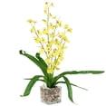 thumbnail image 3 of Northlight 23.5" Yellow Potted Artificial Oncidium Orchid Flower Plant, 3 of 6