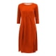 thumbnail image 2 of Vestido informal liso de mujer con cuello redondo, manga larga y largo hasta la pantorrilla - Corte holgado, material resistente, para uso diario/ocasionales, tallas M-XXXL, 2 of 4