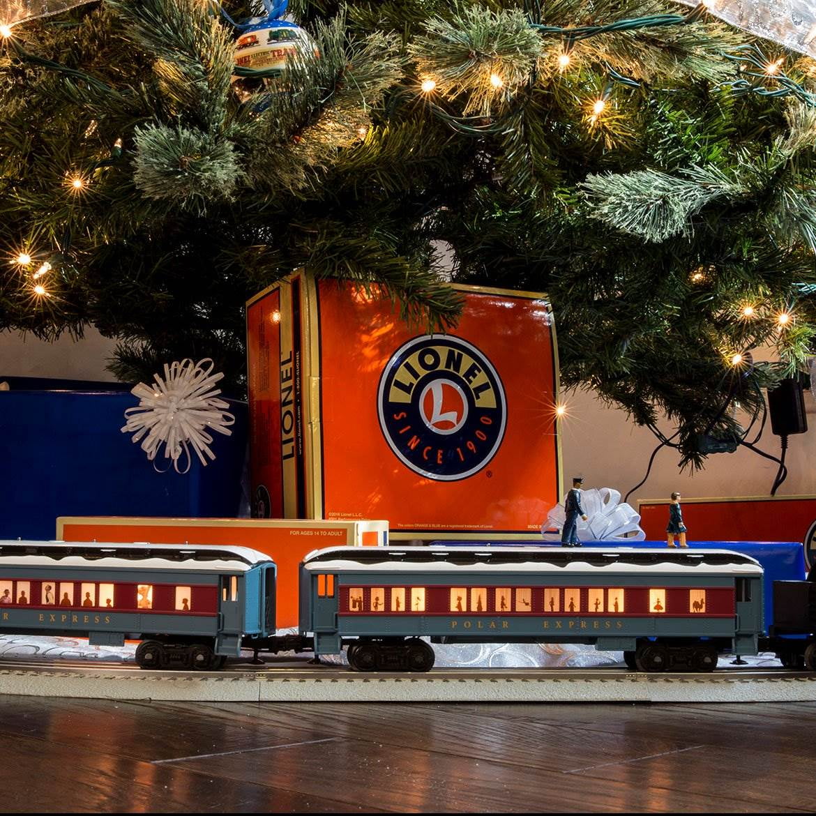 christmas tree train set polar express