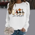 thumbnail image 5 of WEIWEN Just a Spooky Goose Sweatshirt for Women Funny Ghost Goose Printed Halloween Sweaters for Women Fall Clothes Womens Tops Women's Clothing White, S, 5 of 6