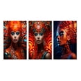 thumbnail image 2 of Designart "Glamorous Futuristic Portrait of a Gorgeous Woman V" Fashion Woman Wall Art Set Of 3 - Glam Red Gallery Wall Set For Home Decor, 2 of 6