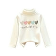 thumbnail image 2 of SGFCWSX Girls Crew Neck Sweatshirt Oversized Print Pullover Top Toddler Soft Fleece Lined Sweatshirts White Size 4 Years, 2 of 3