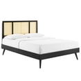 thumbnail image 2 of Kelsea Cane and Wood Queen Platform Bed With Splayed Legs Black, 2 of 3