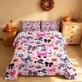 thumbnail image 3 of Homewish Cute Coquette Ghost Queen Comforter Set, Halloween Bat Pumpkin Candy Comforter Sets Queen, Baby Pink, Pink Reversible, 3-Piece 1 Comforter and 2 Pillowcases, 3 of 6