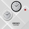 thumbnail image 5 of Reloj de pared SEIKO St James de metal cepillado, 28 cm, negro, 5 of 5