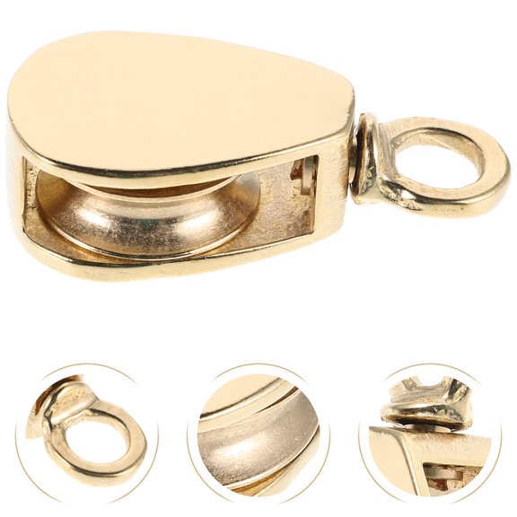 HOOWIFFY Brass Swivel Pulley for Boat Flag Ropes, Outdoor Hardware with Construction and Smooth 360° Rotation