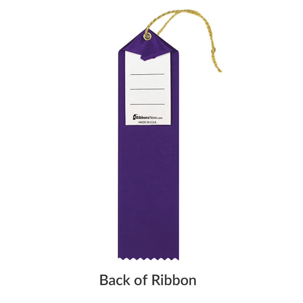 RibbonsNow Award of Excellence Ribbons - 100 Royal Purple Ribbons with Card & String