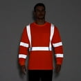 thumbnail image 6 of ProtectX 3-Pack Class 3 Long Sleeve High Visibility Safety T-Shirt with Elastic Reflective Stripes, Men's Heavy Duty Breathable Hi Vis Reflective Shirts, Orange - X-Large, 6 of 7