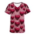 thumbnail image 5 of VKOYWKM Valentines Day Shirts for Women Scrub Tops Cute Heart Print V Neck Nurse Uniforms Short Sleeve Loose Fit Valentine Working Uniform with Pockets, 5 of 5