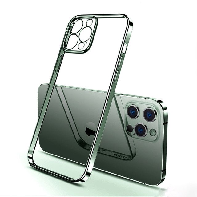 Luxury Clear Case For iPhone 14 13 12 11 15 Pro Max Mini Square Soft Silicone X XR XS Max 8 7 Plus Transparent Back Cover Case