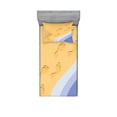 thumbnail image 2 of Modern Bedding Set with Sheet & Covers, Footprints Sand Realistic Print near Ocean Waves Digital Image, Printed Bedroom Decor 2 Shams, 4 Sizes, Baby Blue Apricot, by Ambesonne, 2 of 3