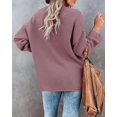 thumbnail image 3 of HSHDLDF Women's Oversized Sweaters Batwing Long Sleeve Loose V Neck Button Henley Tops Pullover Knit Jumper, 3 of 5