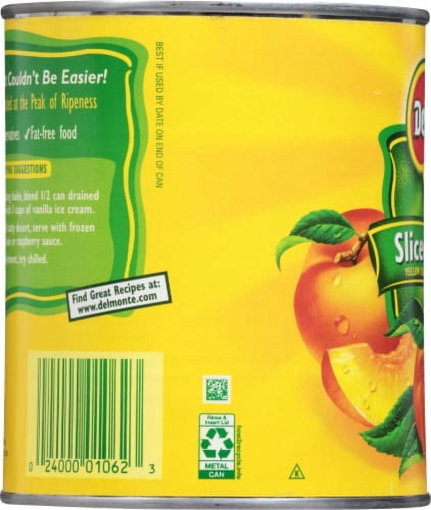 2X-Del Monte Yellow Cling Sliced Peaches in Heavy Syrup Canned Fruit - 29 oz