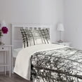 thumbnail image 5 of Ambesonne Forest Quilted Bedspread Set 2 Pcs, Sketch Style Line Art, Twin Size, Black Grey White, 5 of 6