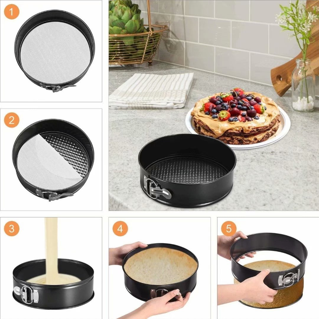Cribun Cake Tins Set Of 3 Springform Cake Tin Baking Tin Set Mini Cheesecake Tins Carbon Steel Baking Tins Non Stick Coating Tin Other 4 7 9 Inches