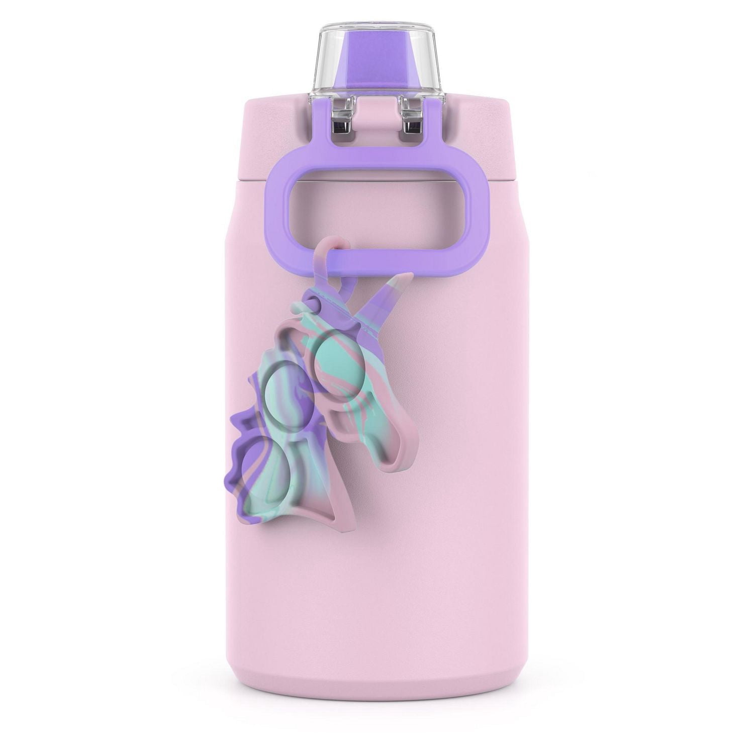 Ello Milo12oz Pink Powder coat with Unicorn Fidget Charm