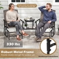 thumbnail image 3 of Costway Outdoor Bistro Sets Double Swing Glider Chair Rocker Glass Table Umbrella Hole Brown, 3 of 3