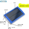 iMeshbean Dual USB Portable Solar Battery Charger Power Bank For Cell Phone Samsung Htc Ipad Black (10000mAh-Blue)