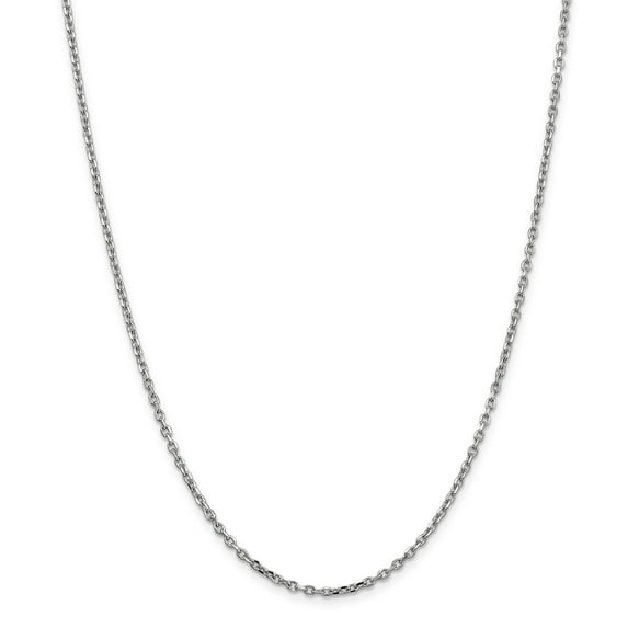 14k WG 2.2mm D/C Cable Chain in 14k White Gold