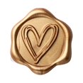 thumbnail image 2 of Pegatinas con sello de cera Yoption Heart, oro envejecido, paquete de 50, 2 of 7