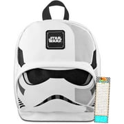 DECADE WEST Star Wars Mini Backpack for Women Set - 10 Canvas Storm Trooper Backpack with Front Pocket and Bookmark | Star Wars Backpack Purse Bundle