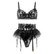 thumbnail image 2 of Gibobby Sujetador De Encaje Para Mujer Lencería de Malla Sexy para Mujer Conjunto de Ropa Interior de Vendaje Envoltura de Pecho Bragas Huecas Conjunto de Sujetadores(Negro, M), 2 of 5
