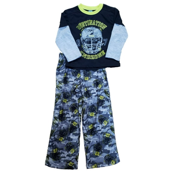 Boys Black Destination Endzone Shirt Flannel Camo Pant 2 Piece Pajama PJ Set M