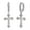 Silver, variant on Womens 925 Sterling Silver Hoop Huggie Earrings with Dangling Cross Sparkling Cubic Zirconia (Silver)