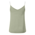 thumbnail image 4 of RMGVDSD Women Tank Tops 2025 Women V Neck Silk Satin Tank Tops With Built In Bra Sleeveless Versatile Layering Shirt Fashion Summer Camisole Trendy Camisole, 4 of 6