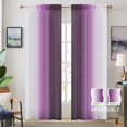 thumbnail image 2 of Purple Ombre Faux Linen Sheer Curtains for Bedroom Living Room Rod Pocket, 2 Tone Reversible Gradient Voile Semi Window Curtains,Privacy and Light Filtering, Set of 2 Panels, 54 x 96 Inch Length, 2 of 5