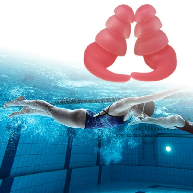 Sports Gear for Swimming Silicone Earplugs - Watertight Noise Reduction for Pool Enthusiasts Protective Accessory 2PCS
