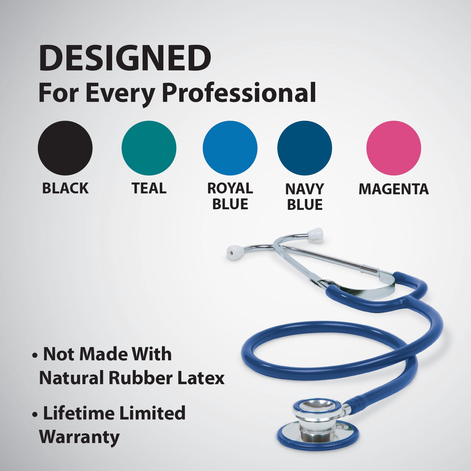 Prism Series Aluminum Dual Head Stethoscope, Royal Blue, Boxed