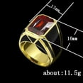 thumbnail image 2 of 18K Gold Plating Wedding Red CZ Band Mens Women's Black Ring Size 6-11, 2 of 2
