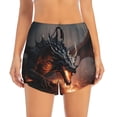 thumbnail image 2 of Hirioo Fiery Black Dragon Attack for Women's Double Layer Athletic Shorts High-Performance Gym Shorts with Inner Pocket, Elastic Waistband-Large, 2 of 7