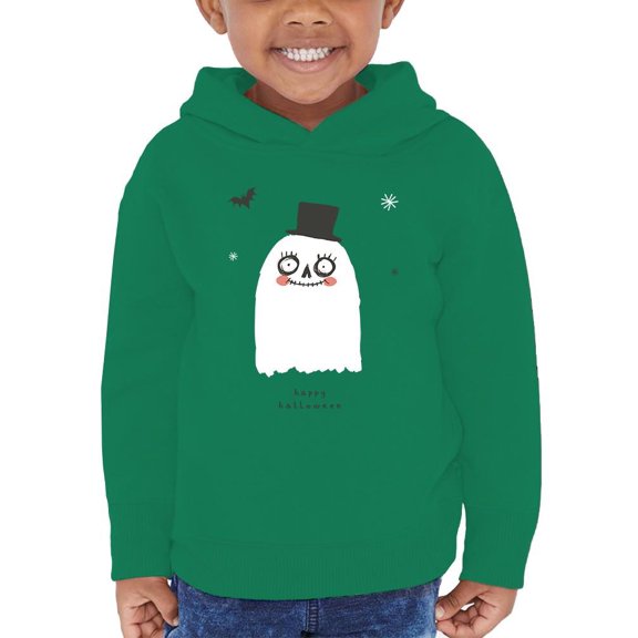 Happy Halloween Ghost In Hat Hoodie Toddler -Image by Shutterstock, 4 Toddler