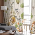 thumbnail image 4 of Sheer Curtains 96 inches Long, Green Flowers Plants Watercolor Floral Retro Linen Light Filtering Sheer Window Curtains Rod Pocket Voile Drapes for Bedroom Living Room, 52"W x 96"L 2 Panels, 4 of 7