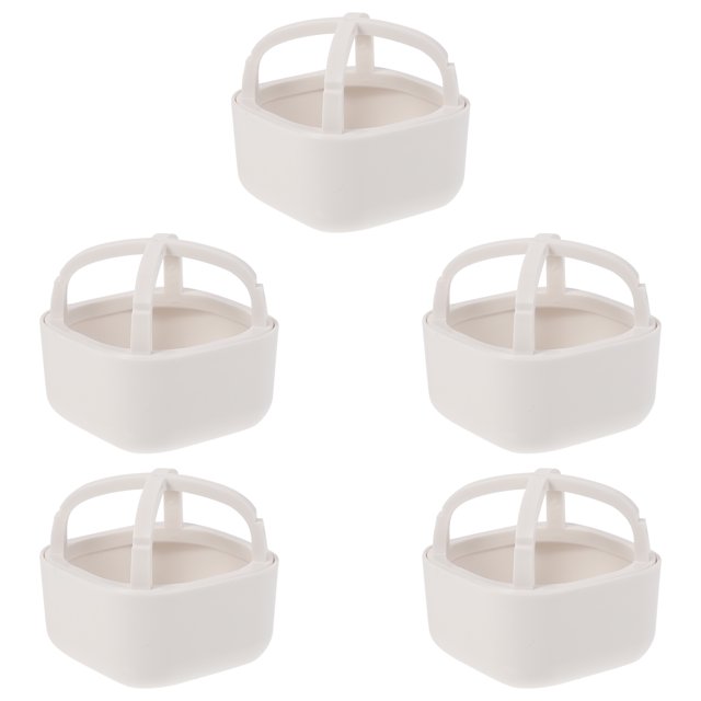 OUNONA 5Pcs Makeup Sponge Case Sponge Storage Rack Dustproof for Women Home Use White