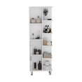thumbnail image 5 of Crovie Linen 63-inch High Bathroom Cabinet Linen Storage Cabinet with Seven Open Shelves White, 5 of 7