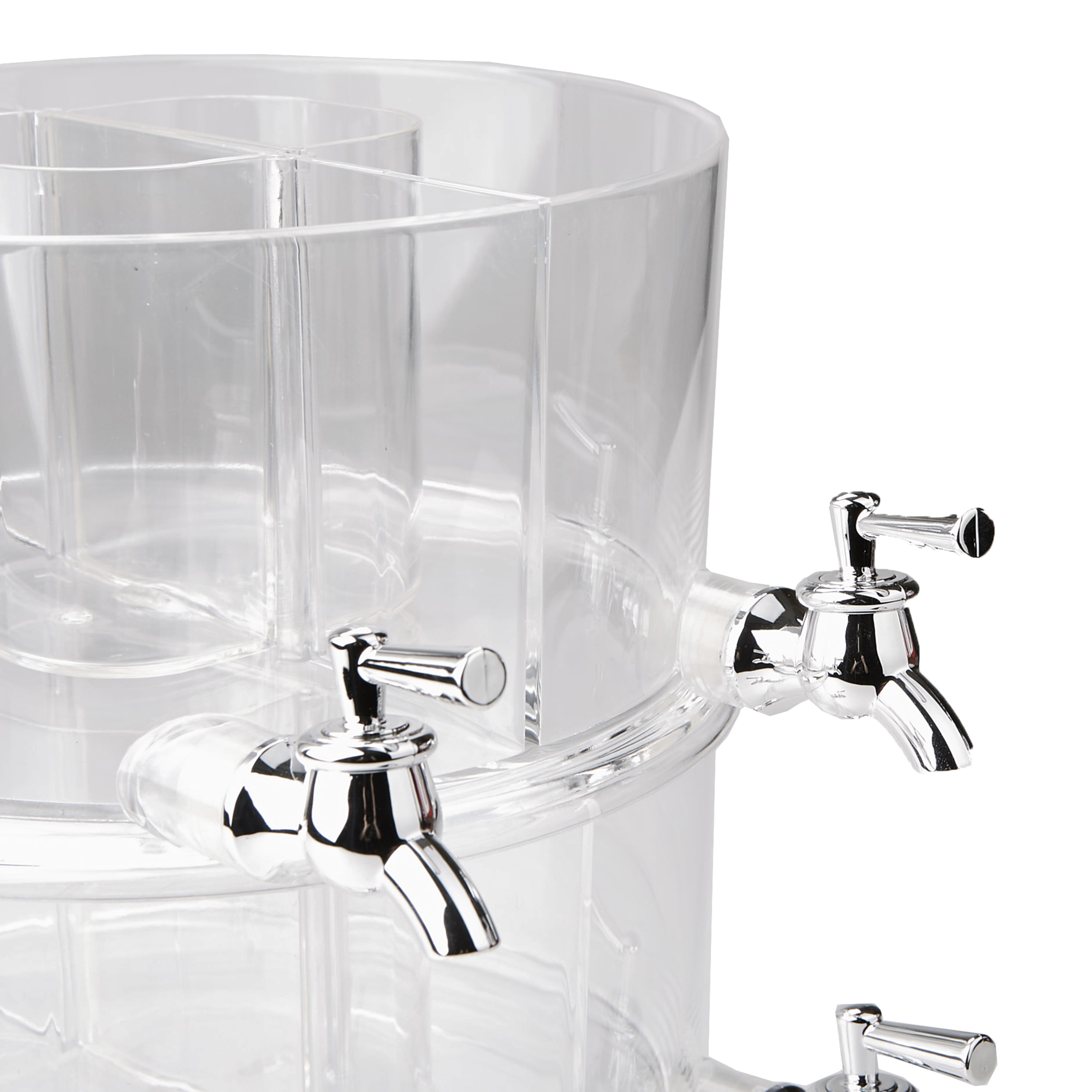 Mind Reader 2 Tier Beverage Drink Dispenser with Spigot Stackable Punch Bowl  with Lids and Ice Bucket Bottom, Clear 