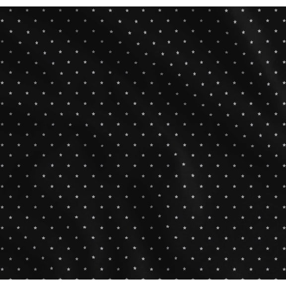 Soimoi Black Cotton Voile Fabric White Star Printed Fabric 1 Yard 42 Inch Wide
