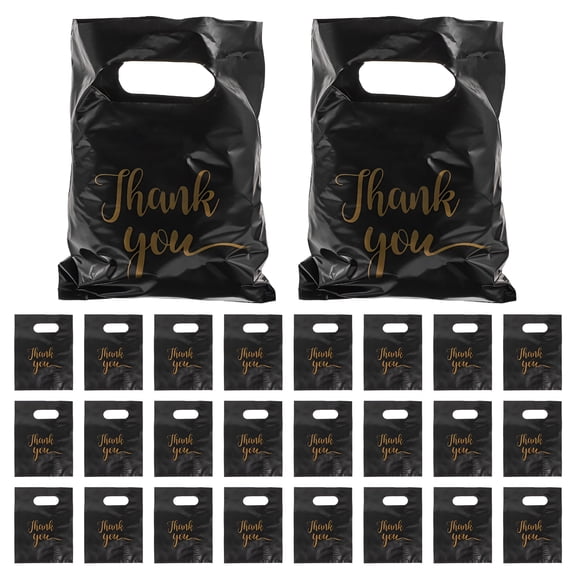 CCOCC 100Pcs Thank You Merchandise Bags Retail Shopping Bags Thank You Bags for Small Business Plastic Shopping Bags with Handles