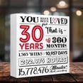 thumbnail image 3 of Zomyto 5"x5" 30th Birthday Gift for Women Men Friends，You Have Been Loved for 30 Years Wooden Block Sign Desk Décor for 30th Anniversary or 30th Birthday Party Decoration, 3 of 7