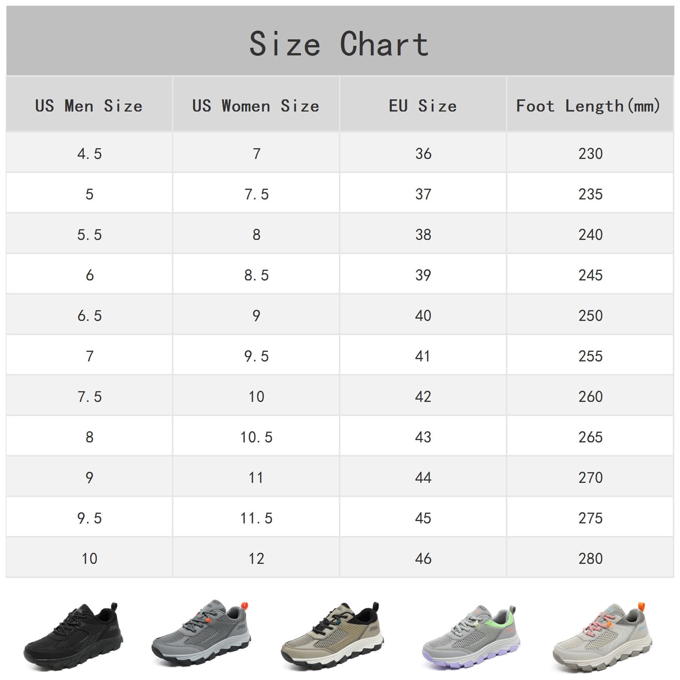 YOURDIARY Womens Mens Hiking Shoes Comfortable Lightweight Breathable Anti-Slip Outdoor Walking Shoes Sneakers