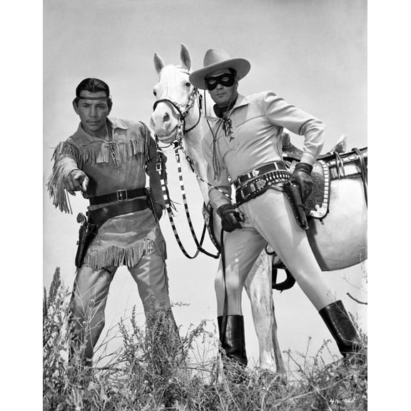 Lone Ranger Clayton Moore posed Photo Print (8 x 10)